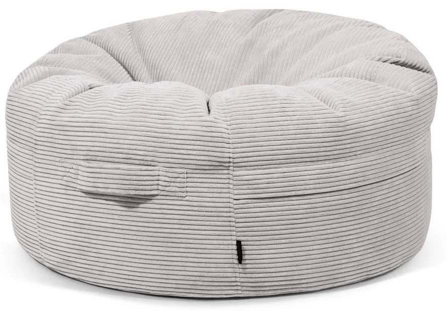 Világosszürke kordbársony babzsákfotel Roll 105 – SLOWDOWN