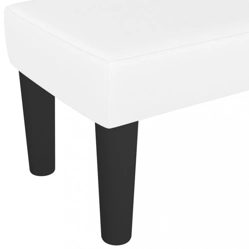 fehér műbőr pad 100 x 30 x 30 cm