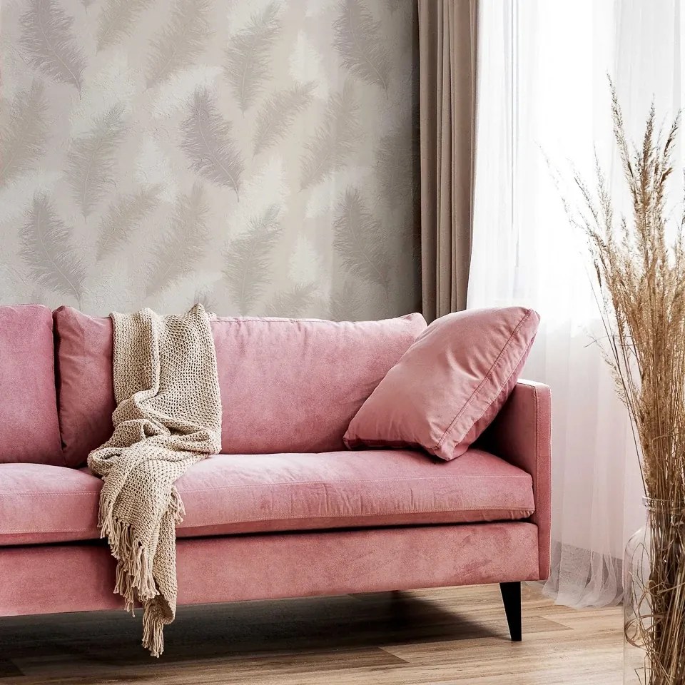 Arthouse Signature 1 Sussoro Feather fehér-rózsaszín tollmintás papír tapéta – 901706
