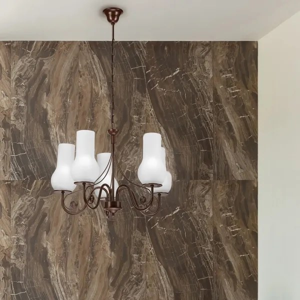 Brilagi - LED Csillár láncon COTTAGE 5xE14/40W/230V barna/fehér