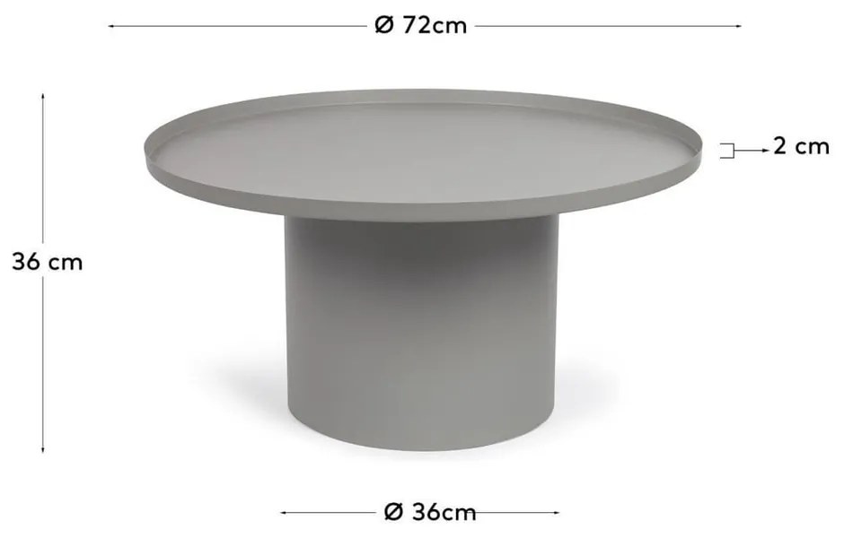 Fém kerek tárolóasztal ø 72 cm Fleksa – Kave Home