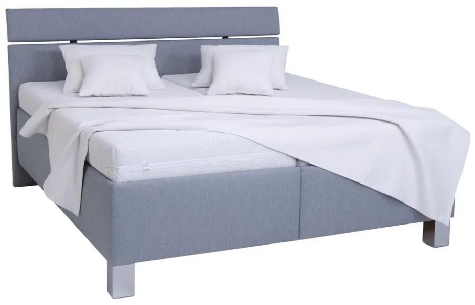 Kárpitozott ágy tárolóval, matrac nélkül ALIS 160x200 cm világosszürke