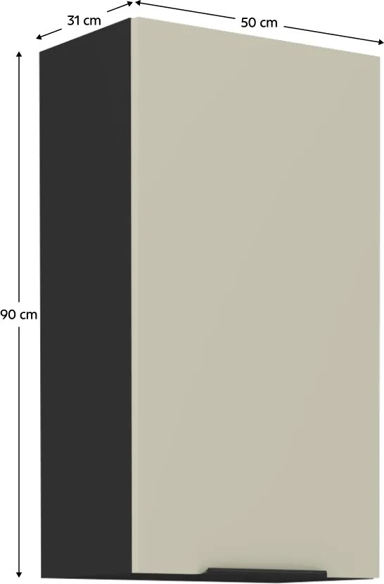 Felső szekrény, kasmír/fekete, ARAKA 50 G-90 1F