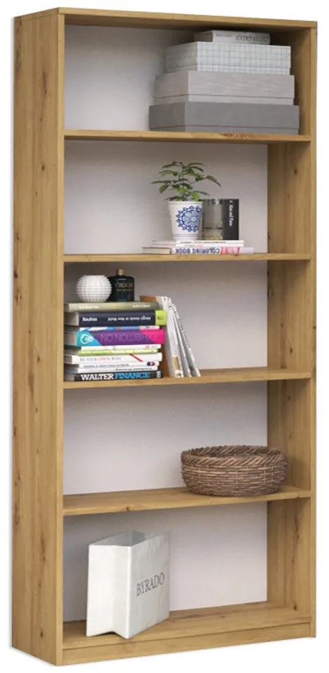 Shannan R80 polcos szekrény, 80x182x30 cm, tölgy