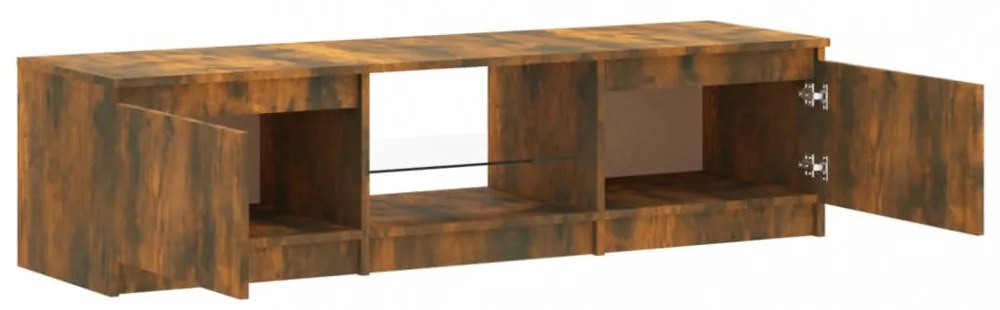 füstös tölgy színű TV-szekrény LED-ekkel 140 x 40 x 36 cm