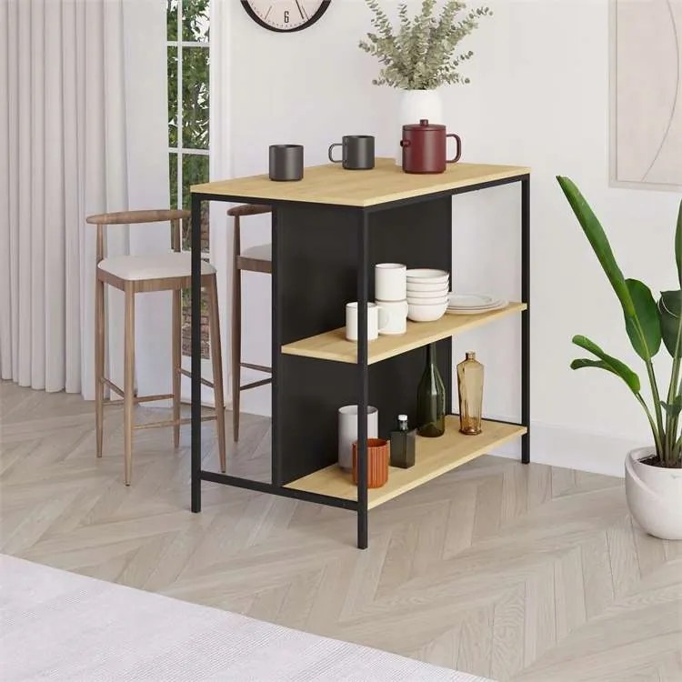 Houseland Detroit bárasztal, zafír tölgy/fekete