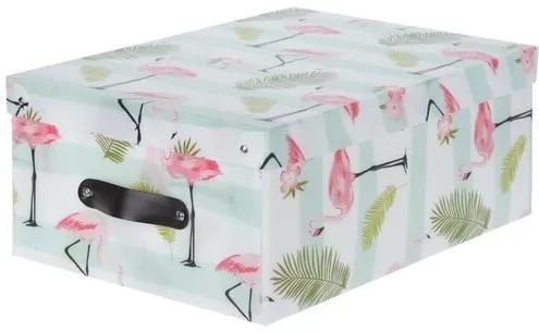 Dekorációs tároló doboz Flamingo, zöld