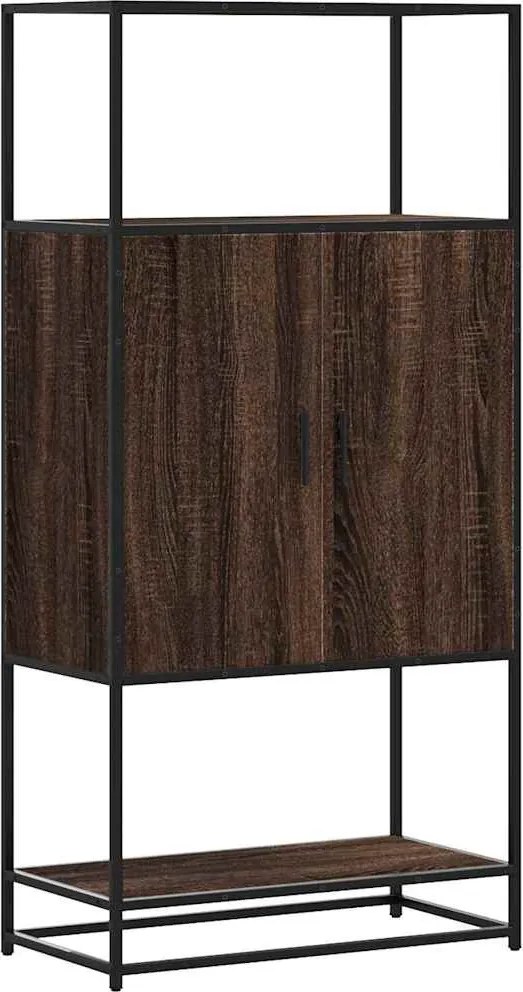vidaXL Magastábla barna tölgy 68x35x139 cm műanyag fa és fém