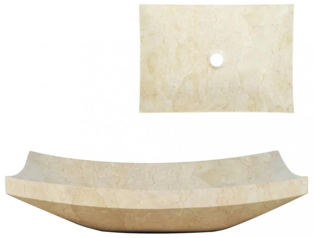 Krémszínű márvány mosdókagyló 50 x 35 x 12 cm