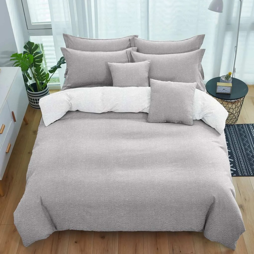 Krepp ágyneműhuzat TABULA világosszürke + párnahuzat 40x50 cm Ágyneműhuzat mérete: 70 x 90 cm | 140 x 200 cm