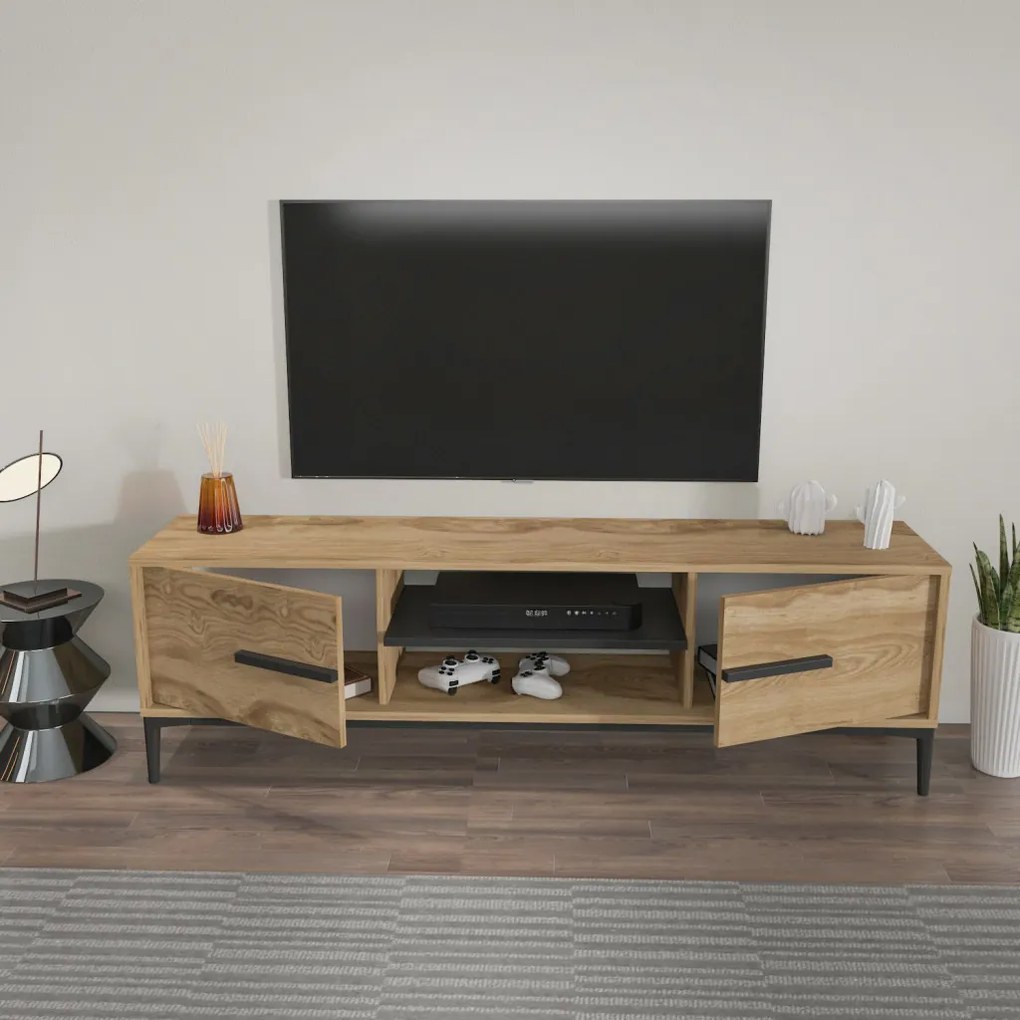 Eslem - tölgy/fekete TV-állvány