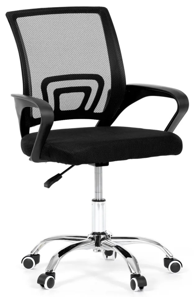 Scaun pivotant de birou / Scaun de studiu în negru. Office103 Junior.