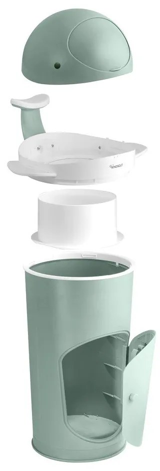 Mentazöld műanyag szemetes pelenkákhoz 25 l Whale – Kindsgut