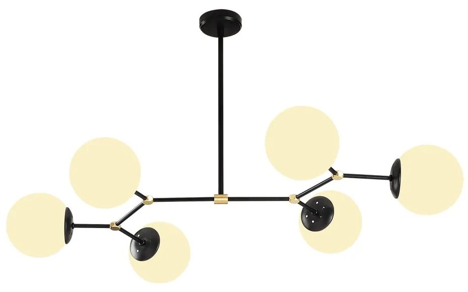 Fekete-fehér függőlámpa üveg búrával Damar – Opviq lights
