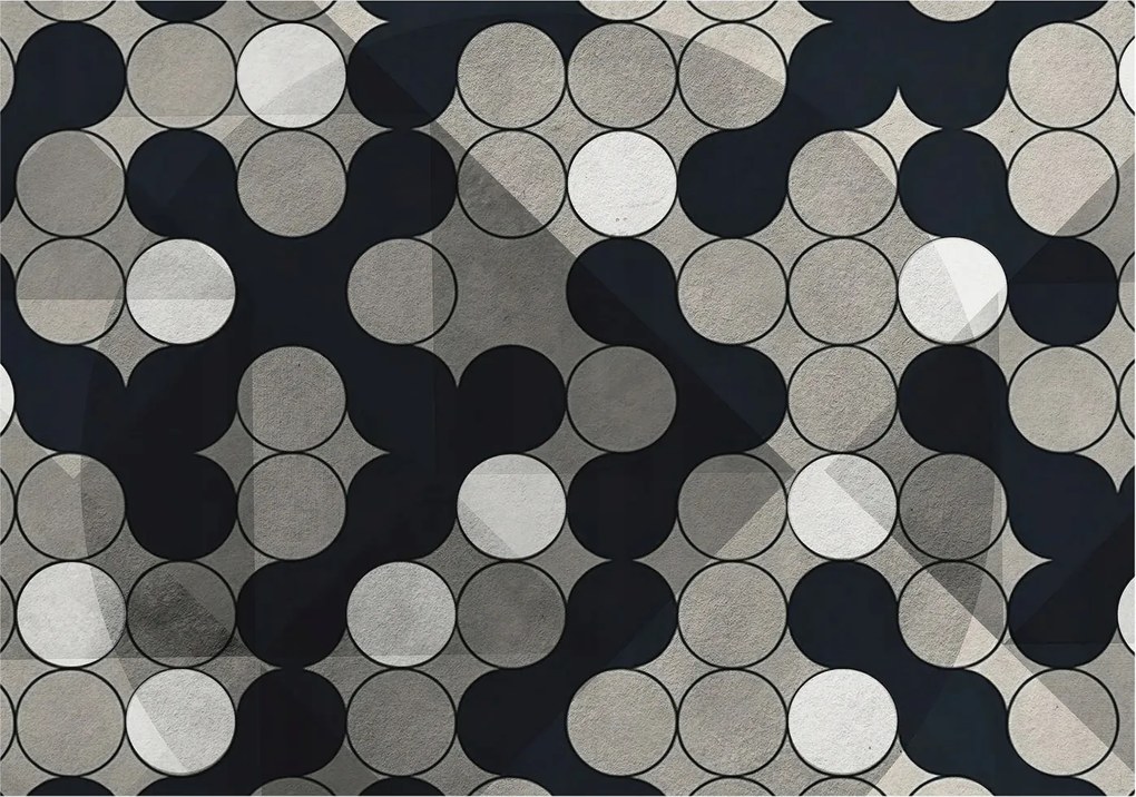 Dekoratív Fotótapéta Fali Fal Geometrikus körök 208x146 Ragasztó