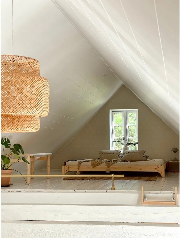 Borovi fenyő franciaágy ágyráccsal 160x200 cm Elan – Karup Design