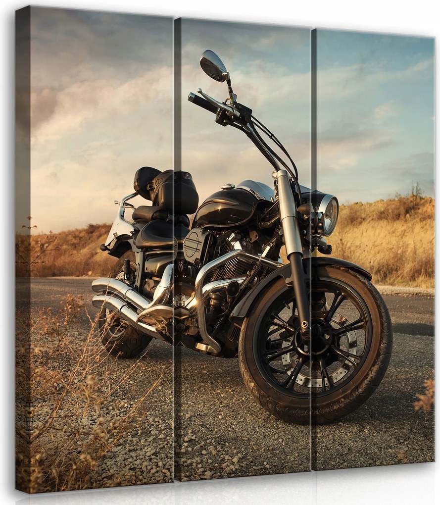 Vászonkép 90x100 Szabadság út utazás chopper motorkerékpár naplemente kaland