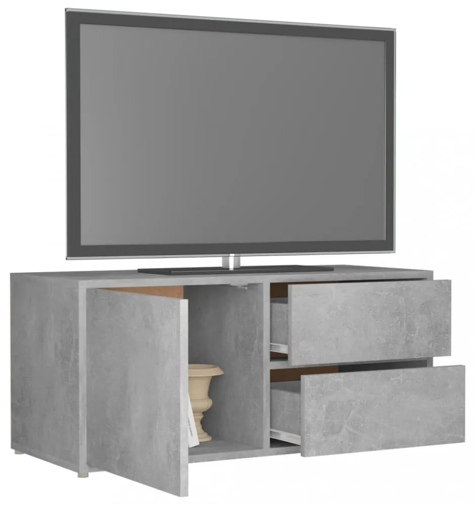 betonszürke szerelt fa TV-szekrény 80 x 34 x 36 cm