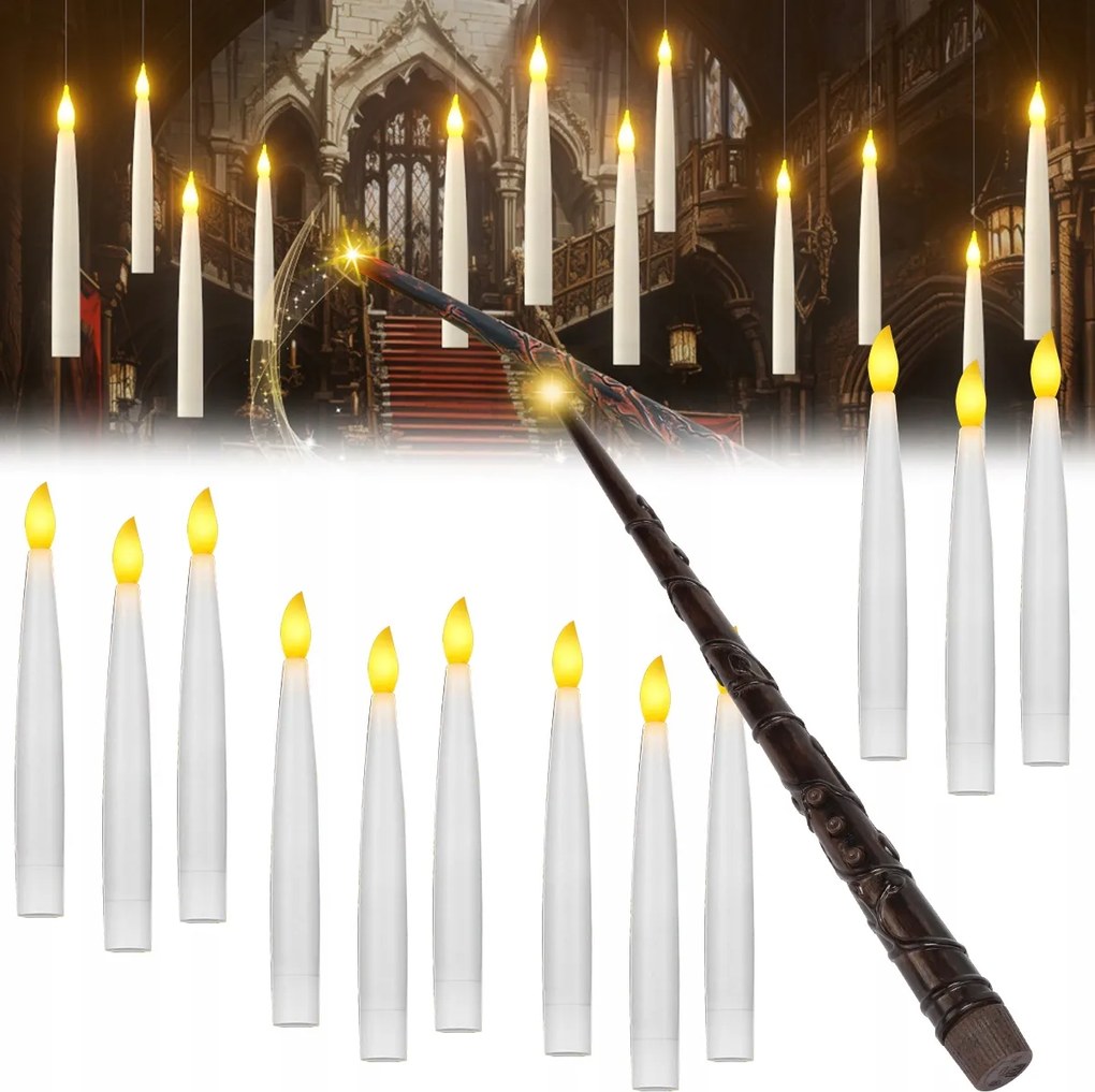 Lámpa Befolyásoló Led Gyertya Dekoráció Mágikus Pálcával Halloween