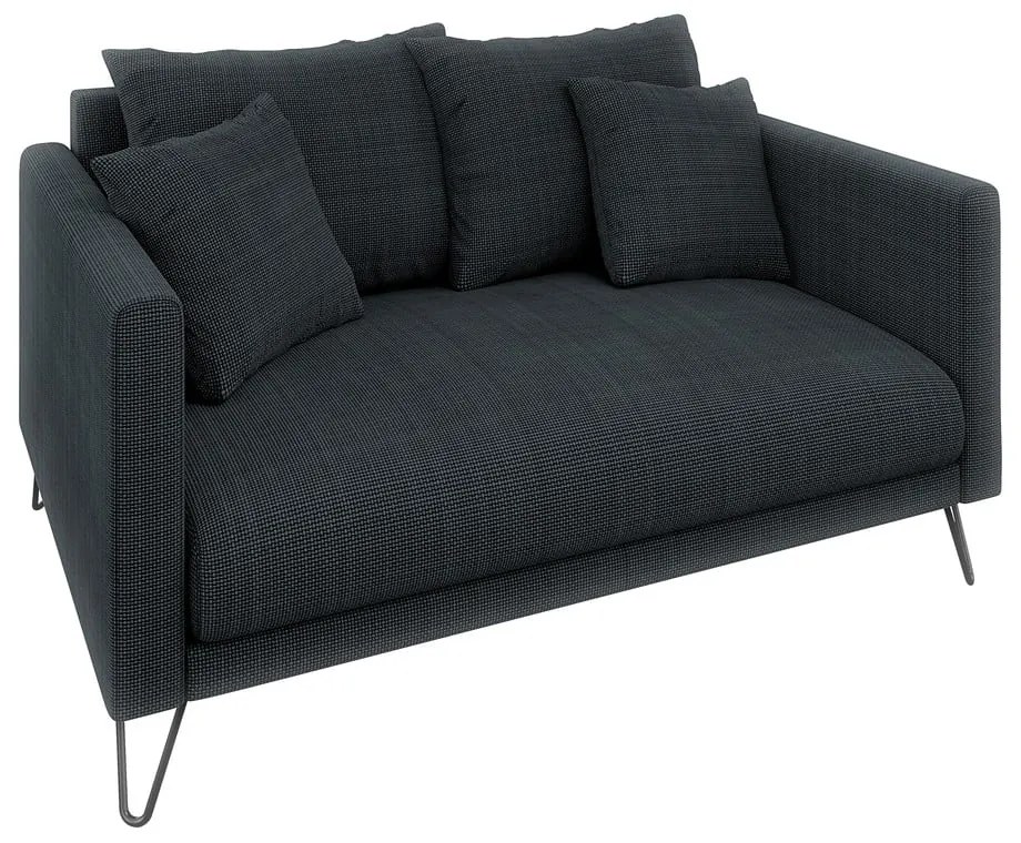 Sötétszürke zsenília kanapé 140 cm Freya – Ropez
