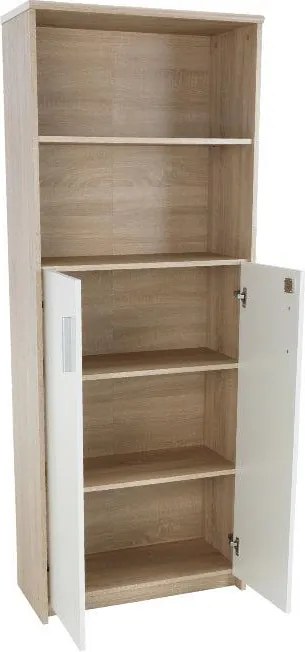 Irattartó zárható szekrénnyel, sonoma tölgy/fehér, JOHAN 2 NEW 10