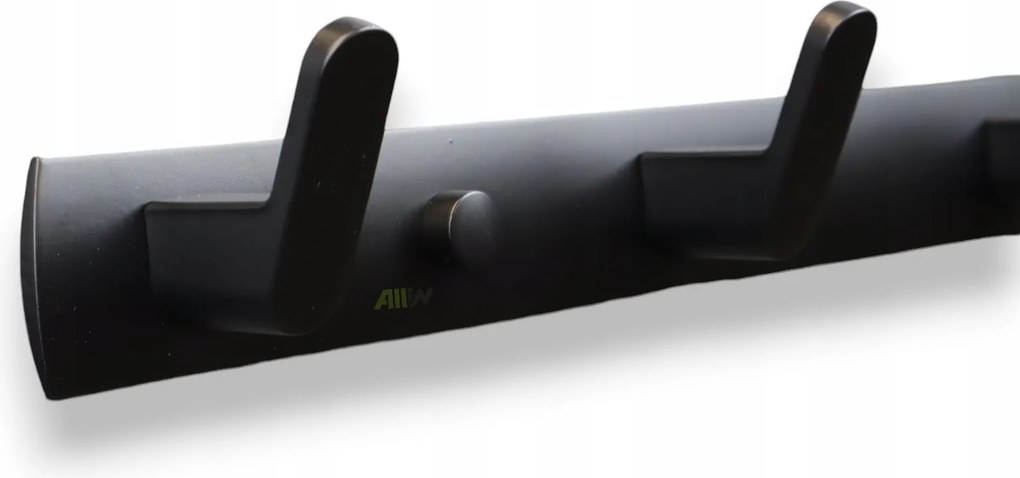 Fali akasztó ruhákhoz, törölközőkhöz, fürdőszobába, konyhába, 4 akasztós, Loft stílusú, fekete.