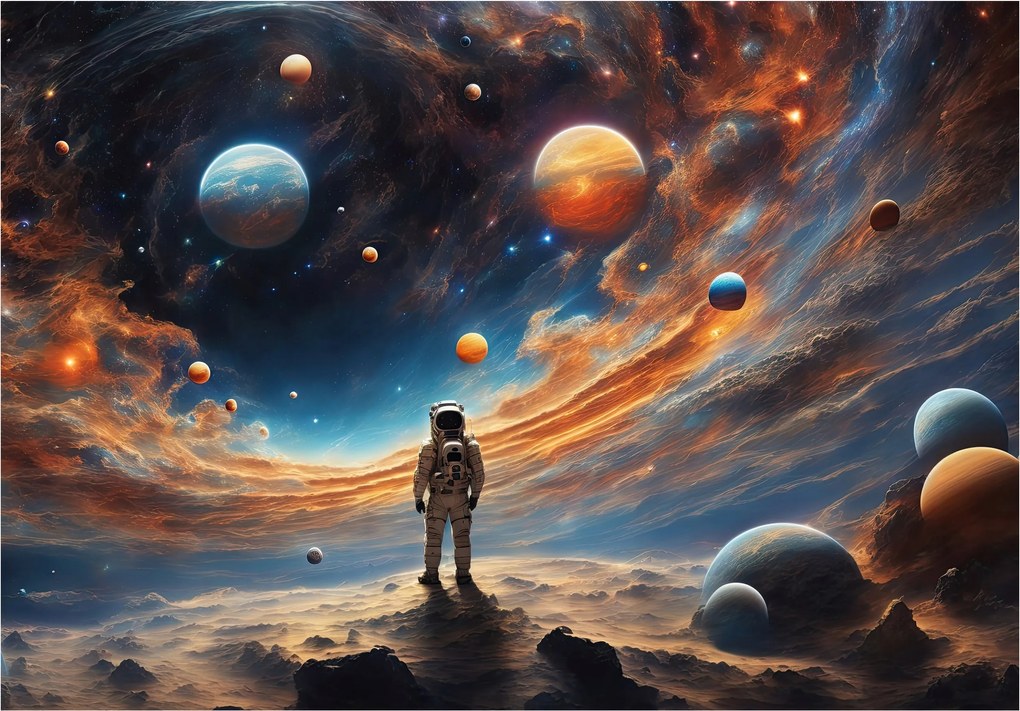 Flizelin fotótapéta Űrhajós Univerzum Bolygók 416x254 +ragasztó