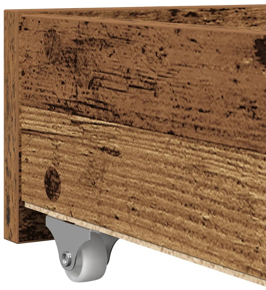 vidaXL Nappaliágy fejtámlával fiókkal Öreg fa 90 x 200 cm Faanyag