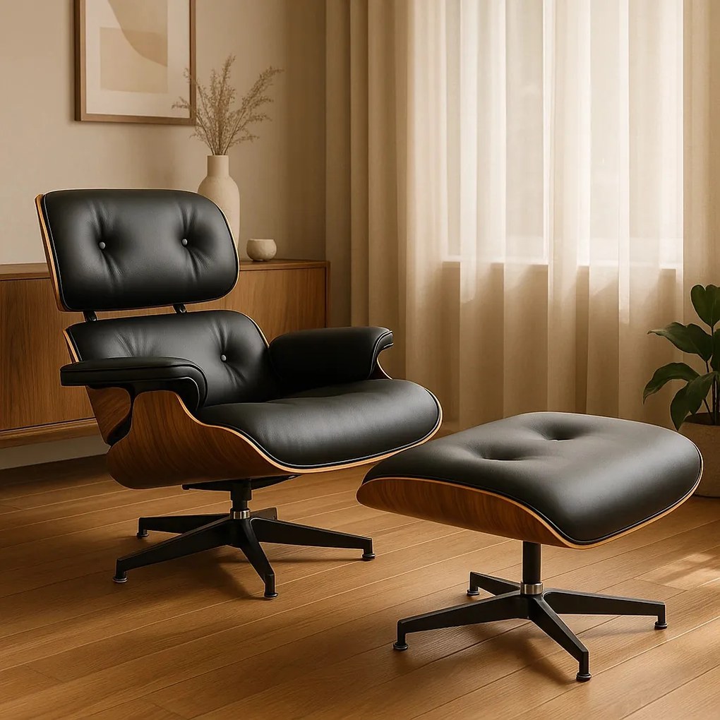 Prémium Forgó Fotel Fekete Eco-bőr Kárpittal. PALERMO