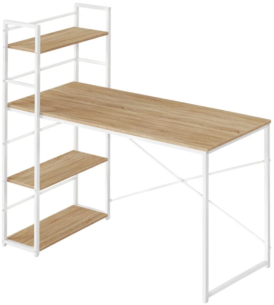 Íróasztal MAX 4.0 SONOMA polccal és fehér lábakkal 120x44 cm