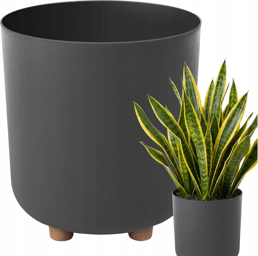 Virágtartó Álló Kerti Virágtartó Lábakkal Virágágyás Terasz Erkély Henger 21cm