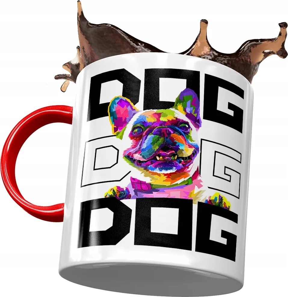 Piros Kutyás Bögre Cuki Ajándék Nyomtatott Fotóval