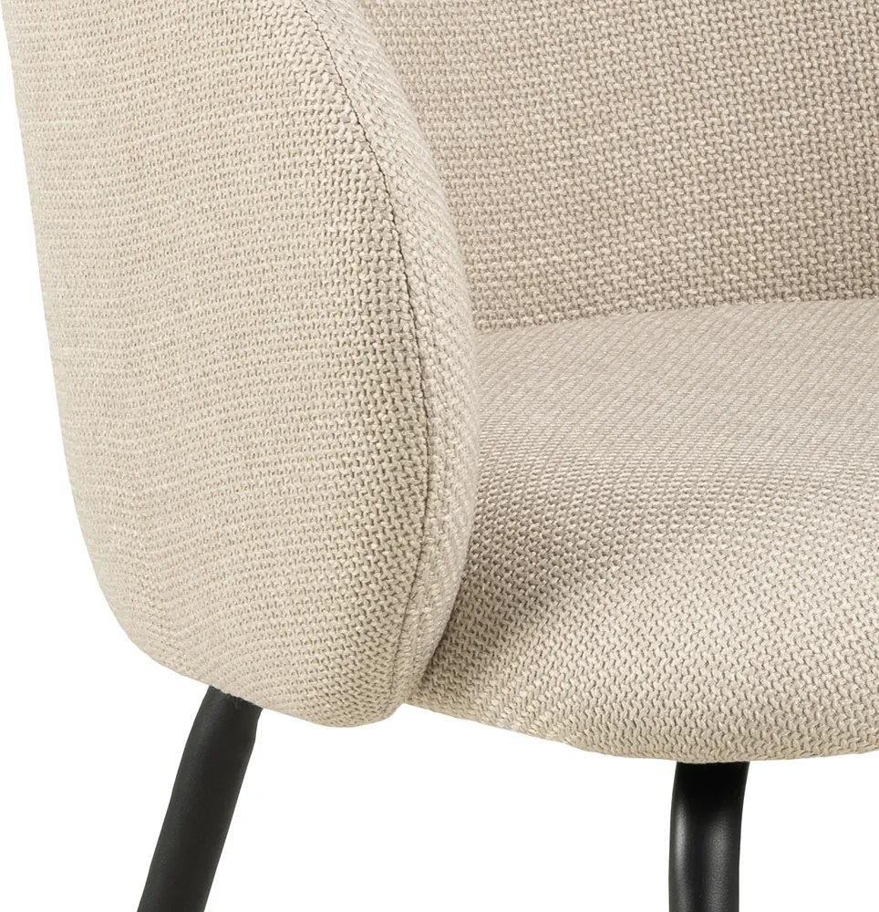 MAZZONI EXPORT CLARA Bézs (Basel 24 szövet)/fekete lábak - MODERN KÁRPITOZOTT KAGYLÓSZÉK LOFT STÍLUSÚ NAPPALIBA/ÉTKEZŐBE/IRODÁBA