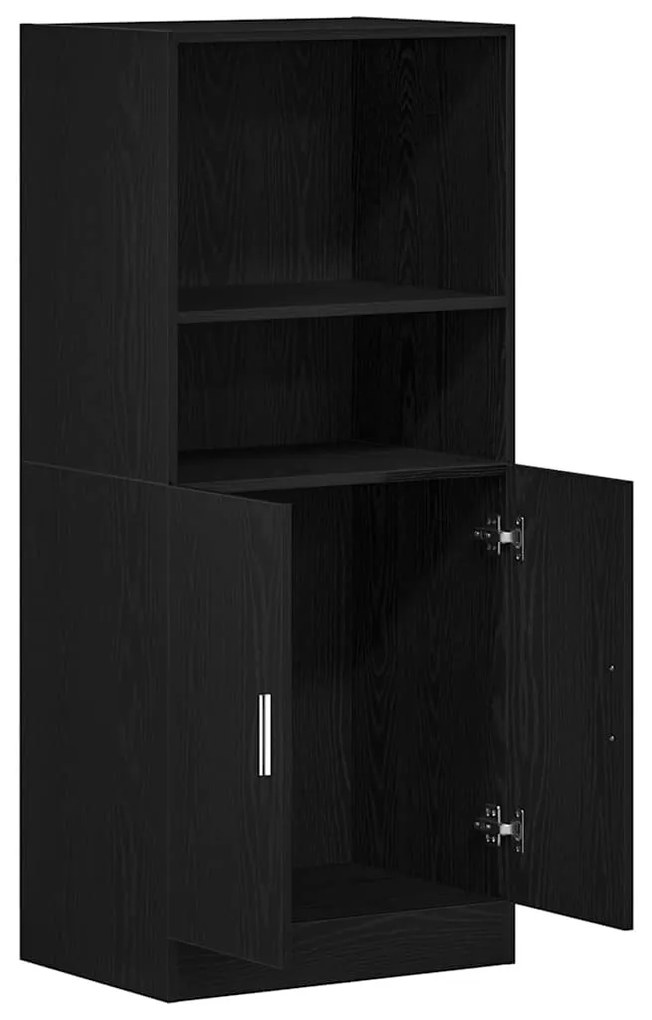 vidaXL fekete szerelt fa konyhaszekrény 57 x 41,5 x 131,5 cm