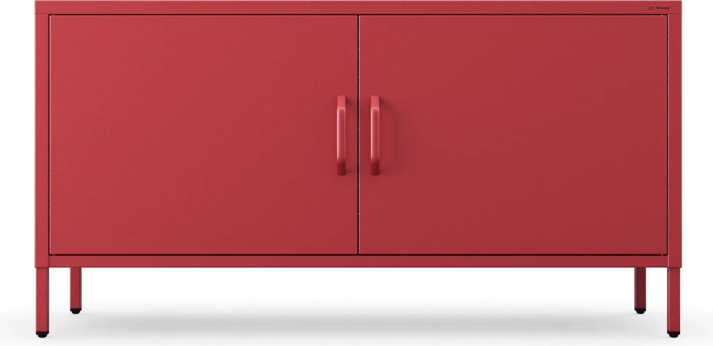 Fém TV-szekrény lábakkal, piros, 1150x595x400 mm: ROSA Modern