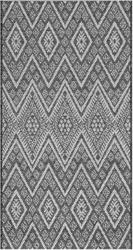 Szőnyeg Futószőnyeg Lapos szövésű 80x150 cm Cikk-cakk Szürke Erkély Terasz Konyha