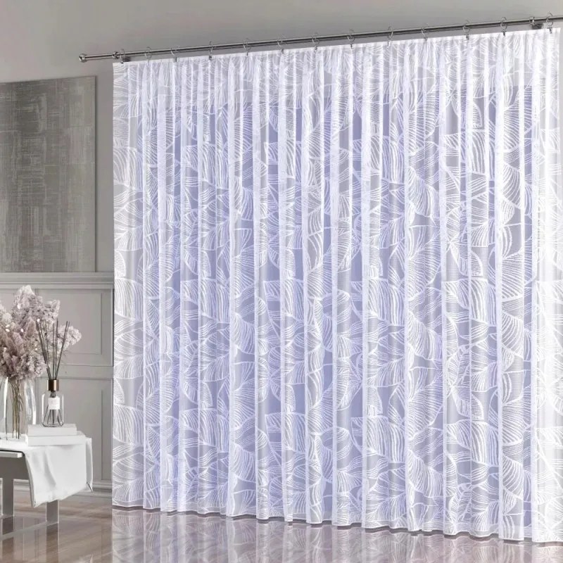 Gyönyörű modern jacquard függöny fehér Goria szalaggal 500x250 cm