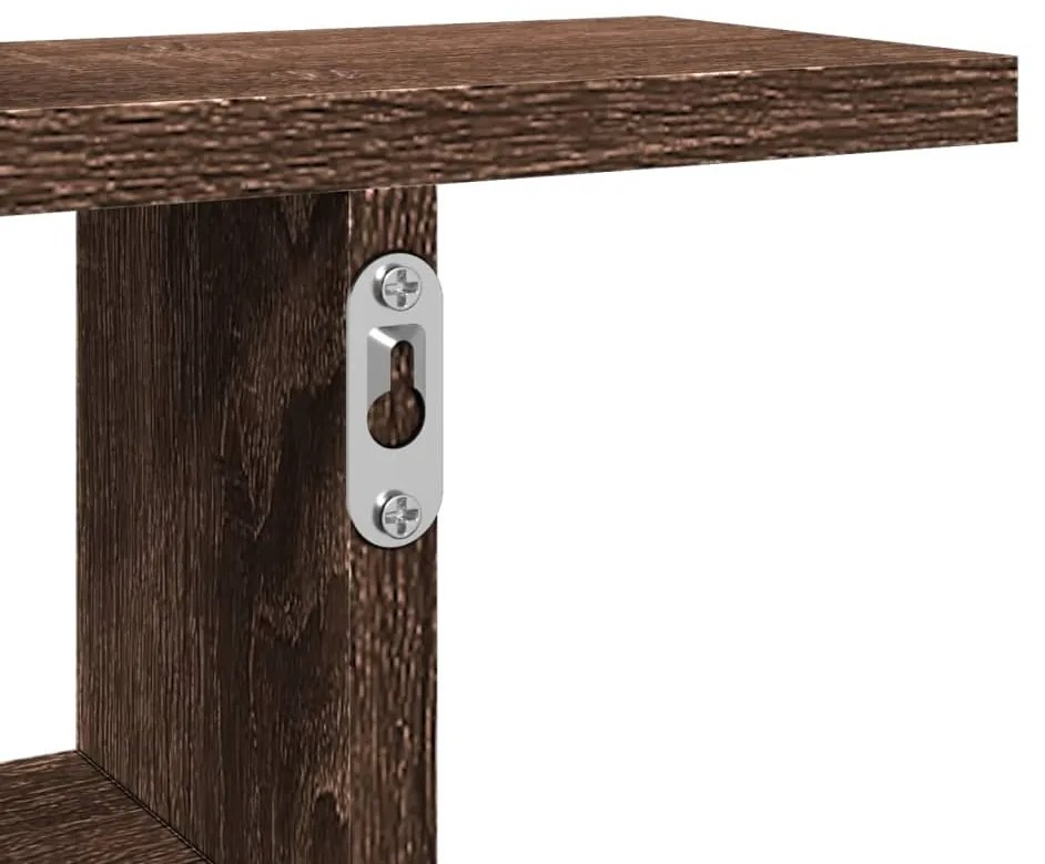 2 db barna tölgyszínű szerelt fa fali kockapolc 38 x 12 x 38 cm