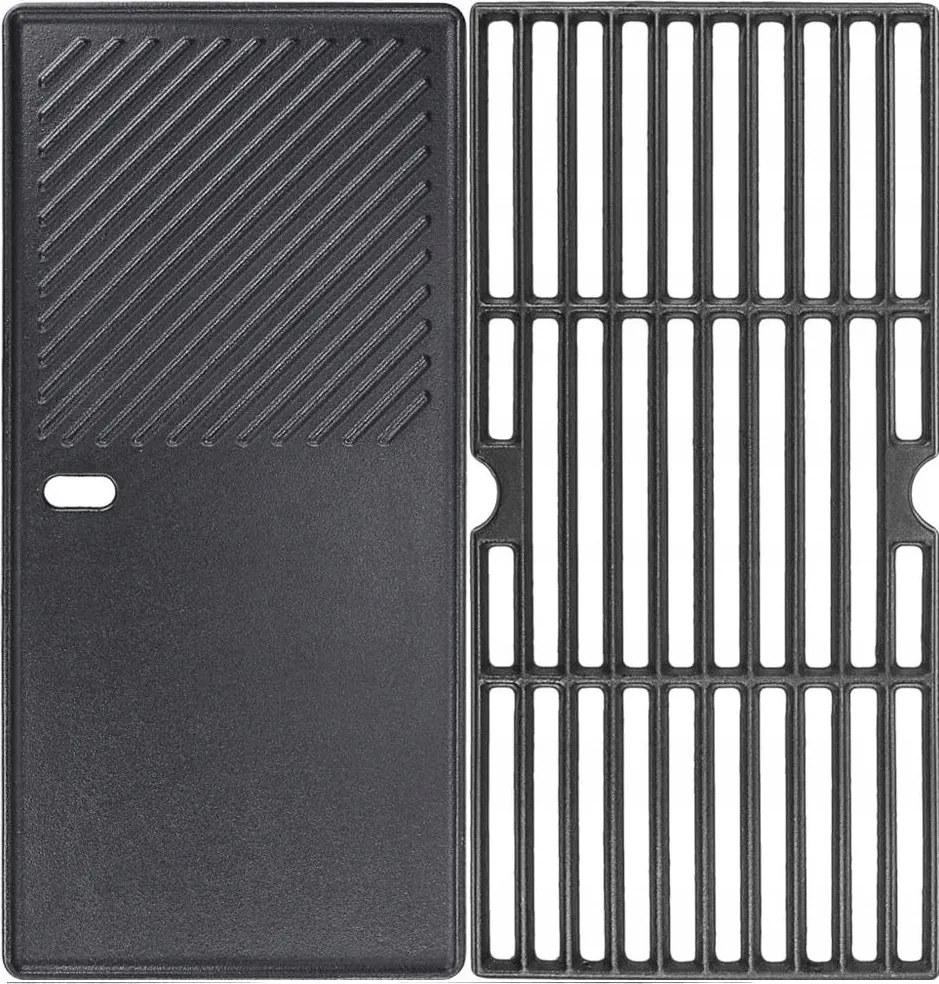 Grilllap öntöttvas téglalap alakú 2 db Teljes rács 44 x 26 cm Gftime