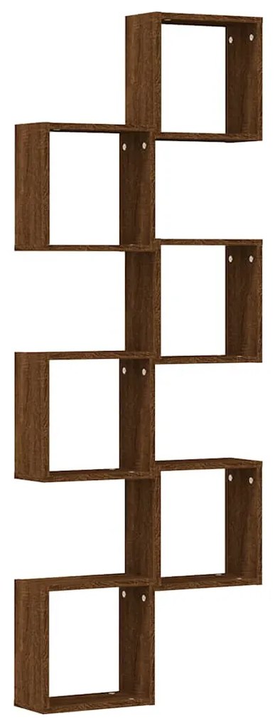 6 db barna tölgy színű fali kockapolc 30 x 15 x 30 cm