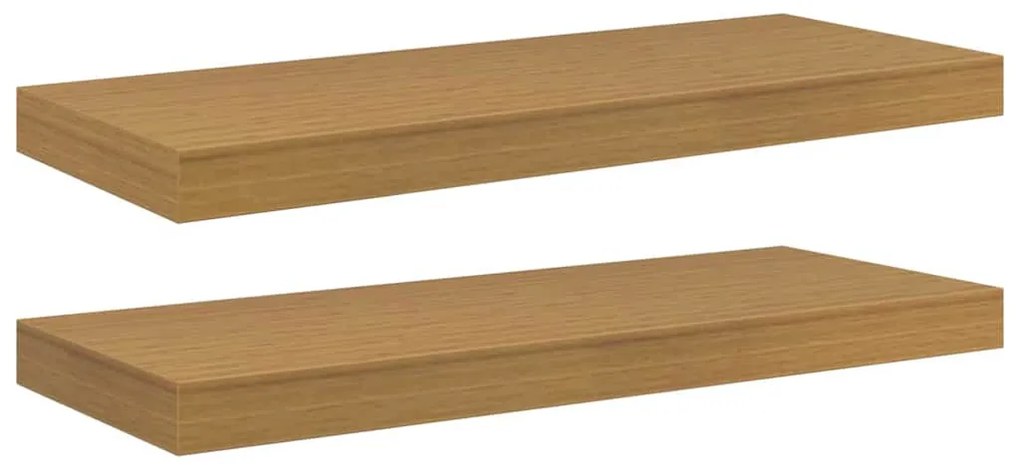 vidaXL Falpolc Falra szerelhető 2 pcs Bézs 60 x 23,5 x 4 cm Faanyag