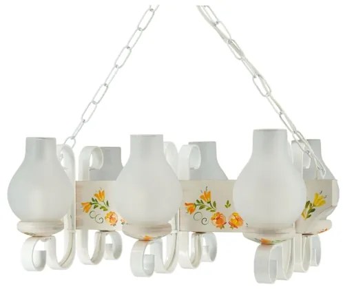 Brilagi - Láncos csillár QUEEN 3xE14/40W/230V bükk/krémszínű