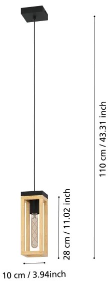 Eglo 43743 - Csillár zsinóron NAFFERTON 1xE27/40W/230V