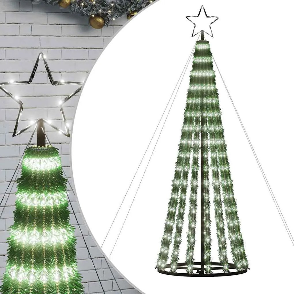vidaXL hideg fehér LED karácsonyfa 275 LED 180 cm