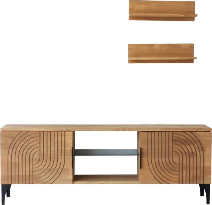 Lidya fém TV-állvány, tölgy, 50 cm
