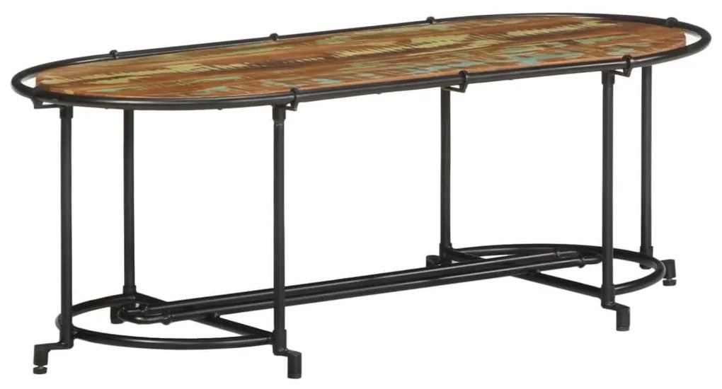 tömör újrahasznosított fa dohányzóasztal 110 x 55 x 40 cm