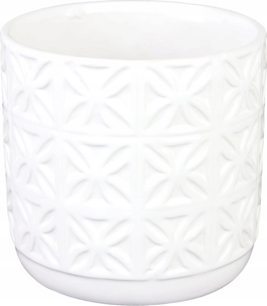 Kerámia fedél Polnix 13 cm fehér fényes virágcserép gyógynövényekhez