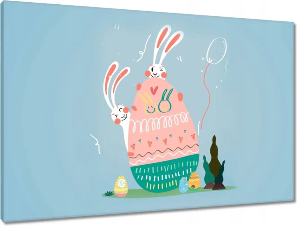 Vászonkép 90x60 Nyúl Húsvét