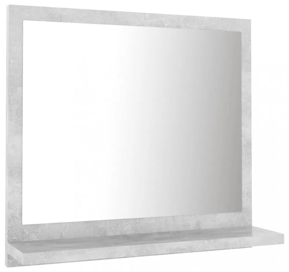 betonszürke szerelt fa fürdőszobai tükör 40 x 10,5 x 37 cm