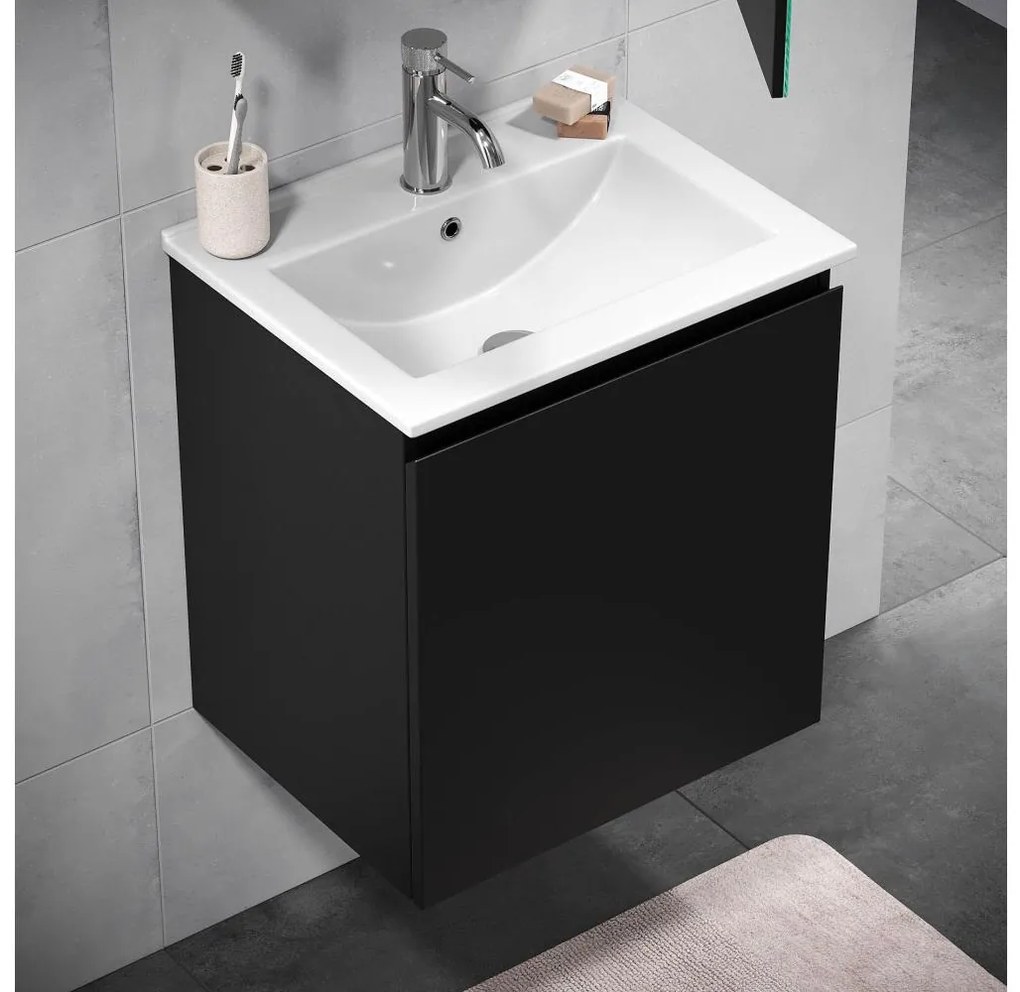 KENWOOD 51 cm-es fekete mosdószekrény mosdóval